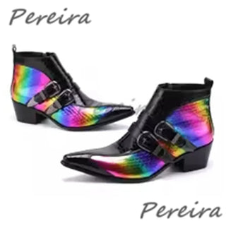 Snake Pattern Trendy Handmade Party Boots