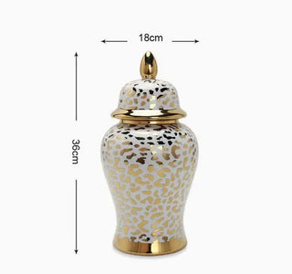 Carved Ceramic Storage Ginger Jar