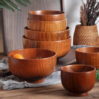 Retro Household Tableware Wooden Bowls