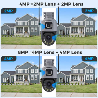 ABUNTU 8MP 4K Wifi PTZ Camera 36X Optional Zoom Dual Lens Dual Screens Surveillance IR Night Vision 4MP CCTV IP Camera ICSEE APP