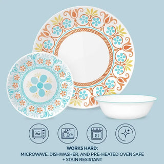 Terracotta Dreams Dinnerware Set for 6,18 Pieces Dinner Plates, Appetizer Plates, and 18 Oz Bowls Dishwasher, Microwave, and Fre