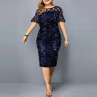 Lady Curvy Shiny Bodycon Party Dress
