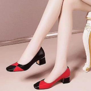 Classic High Quality Square Heel Shoes