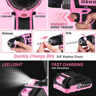Cordless Power Drill Tool Kit
