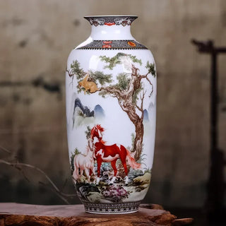 Traditional Flower Ceramic Vase