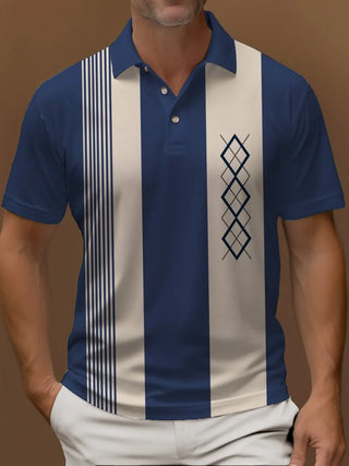 Men's Lapel Button Casual Polo Shirt