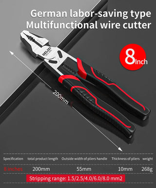 Multifunction Pliers Set Needle Diagonal Pliers Stripper Wire Cutters Wire Pliers Nose Pliers Electrician Repair Tools