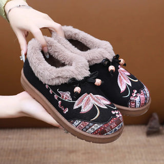 Slip-on Embroidered Comfortable Cotton Shoes