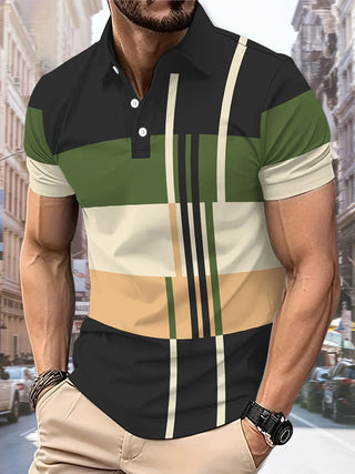 Men's 3D Printed Design Polo Shirt