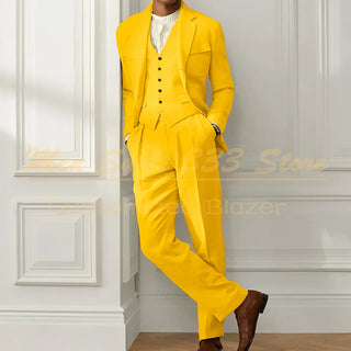 High Quality Single Breasted 3 Pcs Pants Suits