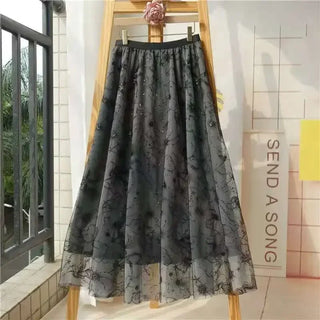 Vintage Embroidery Ethnic Style Party Skirt
