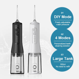 Portable Oral Irrigator Water Flosser USB Rechargeable Dental Water Jet 300ML Water Tank Waterproof Teeth Cleaner For Oral Care
