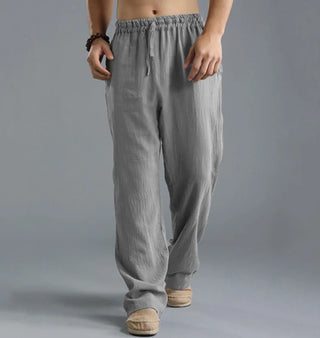 Men's Linen Loose Drawstring Yoga Pants
