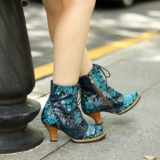 Comfortable Genuine Leather Lace Up Short Boots
