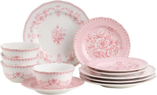 Dishwasher Safe 12Pcs Porcelain Dinnerware Set
