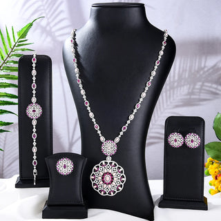 Missvikki Luxury Long Drop Necklace Earrings Jewelry Sets Super CZ for Noble Women Bridal Wedding Gorgeous Sparkling Best Gift