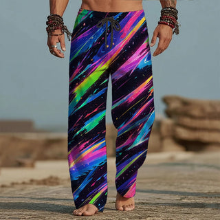 Elastic Drawstring Waist Baggy 3D Print Pants
