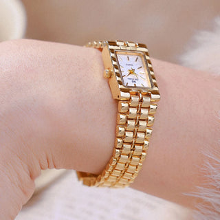 Light Luxury Retro Gold Rectangle Classic Watches For Women Fashion Stainless Steel Womens Watch Vintage Quartz Wristwatches