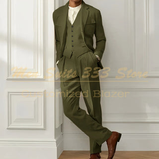 High Quality Single Breasted 3 Pcs Pants Suits