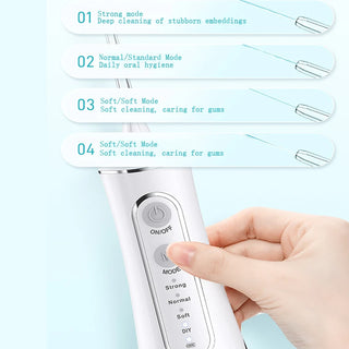 Oral Irrigator Rechargeable Water Flosser USB Portable Dental Water Jet 300ML Water Tank Waterproof Teeth Cleaner For Oral Care