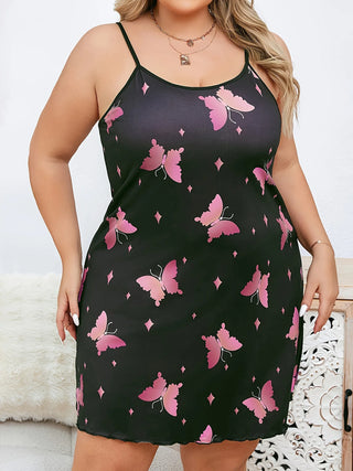Ladies Hot Sister Butterfly Print Nightdress