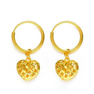 Lovers Stars 999 Real Gold Earrings