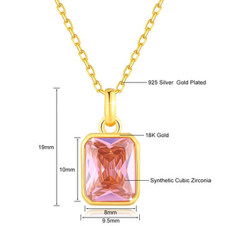 Women Real 18k Gold Rectangle Pendant