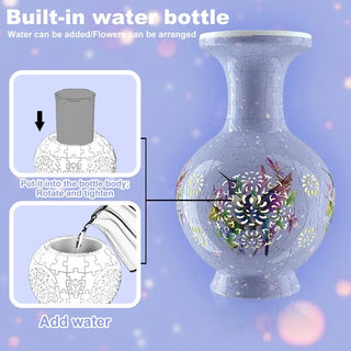 Creative Gift Puzzle with LED Light Can Hold Aquamarine Porcelain Printed Toys for Home Decoration Gifts for Girlfriend