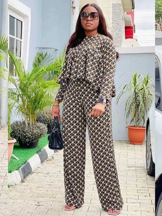 Elegant Matching Plaid 2Pcs Pants Suit - Epictzar Intl.