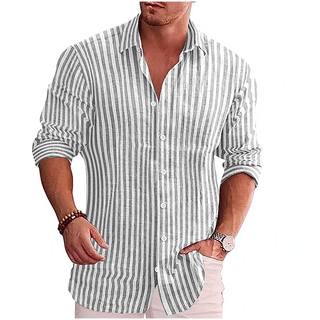 Men's Formal Long-sleeve Striped Shirt