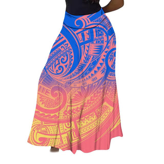 Floral Print Hawaiian High-Waisted Skirt