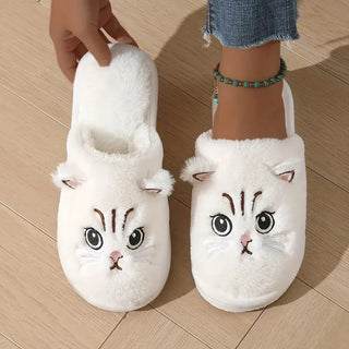 Warm Plush Cozy Indoor Cat Slippers