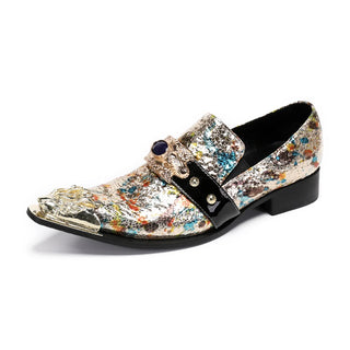Real Leather Metal Pointed Toe Shoes