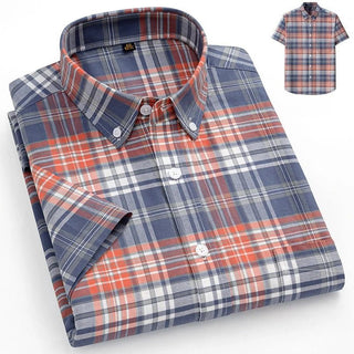 Elegant Designer Short Sleeve Plaid Shirts - Epictzar Intl.