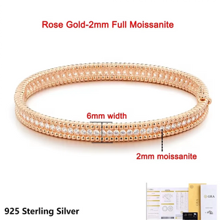 COSYA GRA Certified Full Moissanite Bangles S925 Silver 18K Gold Sparkling Lab Diamond Bracelet Luxury Jewelry Gifts For Women
