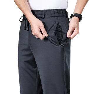 Big Size 10XL Winter Pants Men Fleece Lined Elastic Waist Strtch Trousers Male Thick Warm Straight Business Work Wear Plus Large