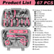 67pcs box pink