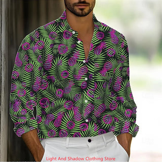Men's Tropical Hawaiian Long Sleeved Shirt