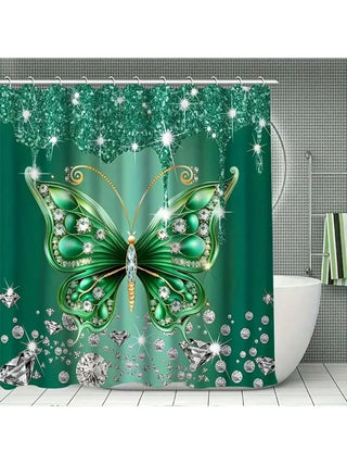 Glamorous Butterfly Print Bathroom Set