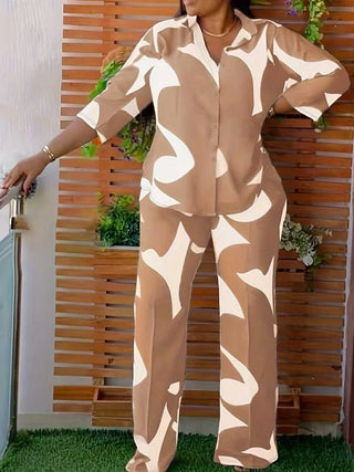Women Casual Loose Print Pants Suit - Epictzar Intl.