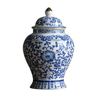 Decorative Floral Ceramic Storage Jar