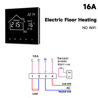 LCD Display Touch Screen Smart Thermostat