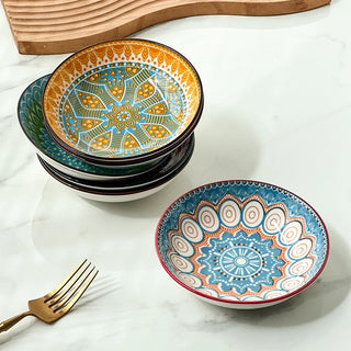 Creative 6-Piece Bohemian Ceramic Plates