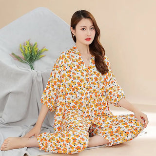 National Style Silk Pajamas Set