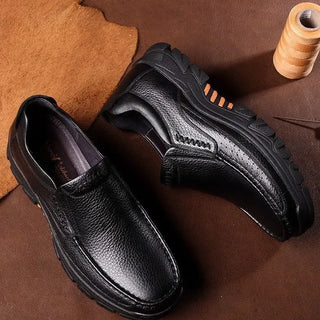 New Leather Casual Business Shoes For Men Cross-Border Manufacturers Direct Sales Light Middle-Aged And Elderly Leather Shoes