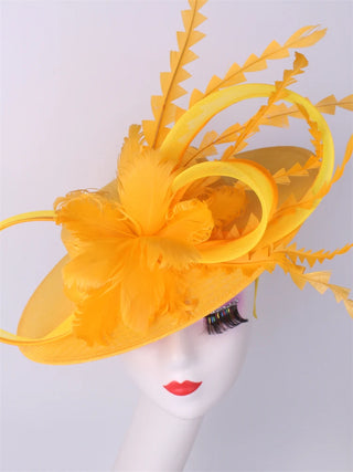 Burgundy Millinery Caps Headbands Accessories Imitation Sinamay Derby Cocktail Hat Women Bridal Hair Fascinator Feather Fancy