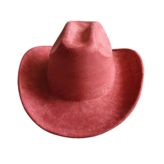 Suede Leather Cowboy Fedora Hat