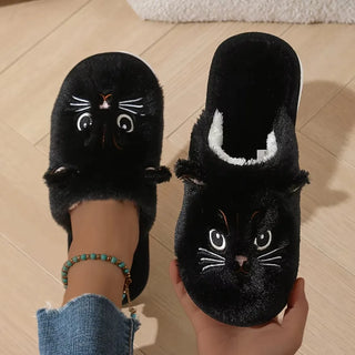 Warm Plush Cozy Indoor Cat Slippers