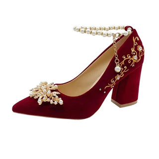 Embroidered Floral Decor Party Shoes