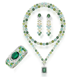 Luxury Cubic Zircon Double Chain Tassels Jewelry Set - Epictzar Intl.